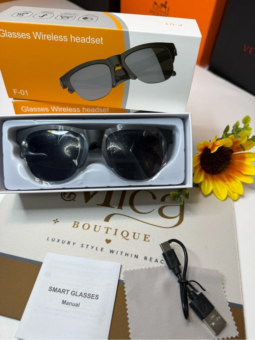 🆕F-01 Smart Wireless Headset combines stylish sunglasses w/integrated Bluetooth